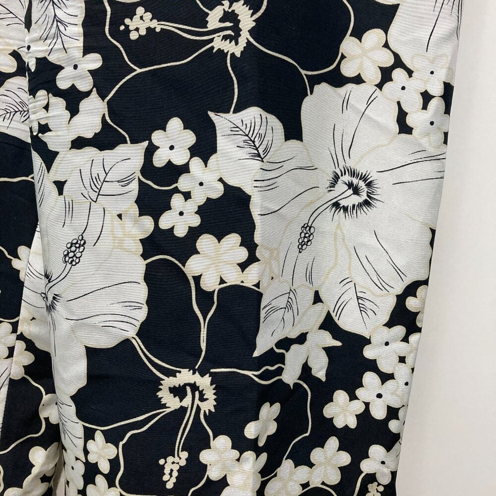 Real Clothes Floral pant Silk Ivory Black Lightweight Side Zip Size 6 - Picture 9 of 11